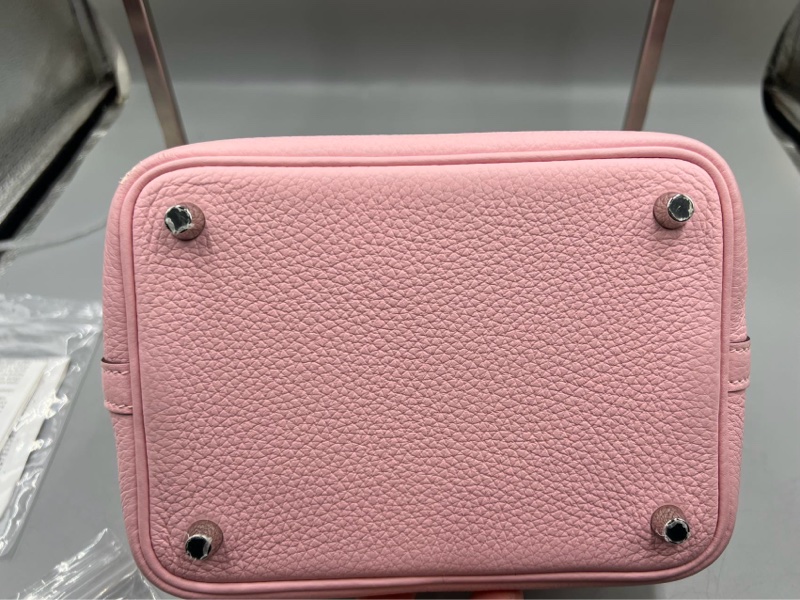 【溫柔粉嫩💖可甜可酷😎價錢優惠👍🏻】HERMES/愛馬仕 18 菜籃子櫻花粉銀扣 TC皮 -6
