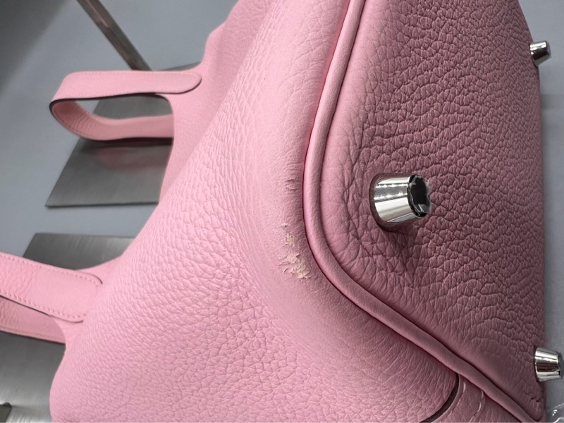【溫柔粉嫩💖可甜可酷😎價錢優惠👍🏻】HERMES/愛馬仕 18 菜籃子櫻花粉銀扣 TC皮 -7