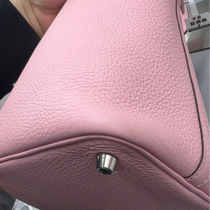 【溫柔粉嫩💖可甜可酷😎價錢優惠👍🏻】HERMES/愛馬仕 18 菜籃子櫻花粉銀扣 TC皮 -9