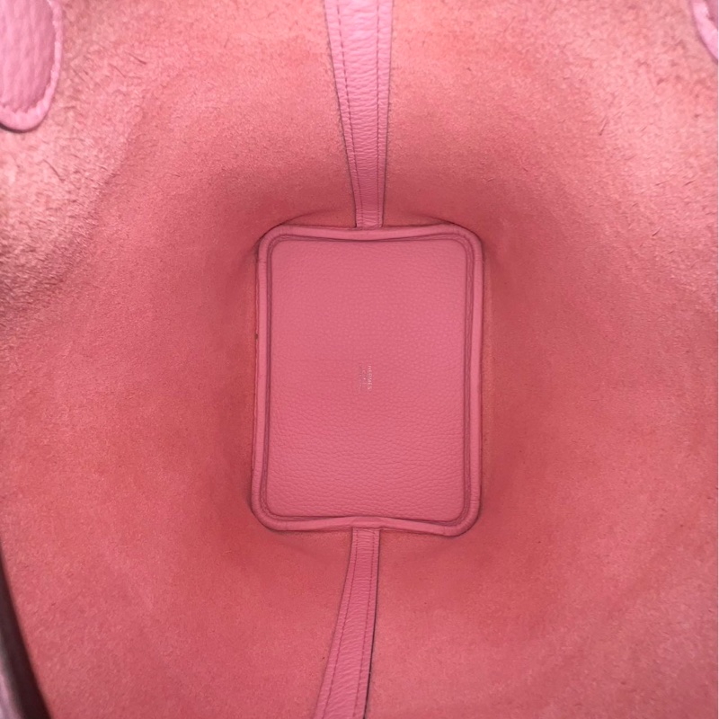 【溫柔粉嫩💖可甜可酷😎價錢優惠👍🏻】HERMES/愛馬仕 18 菜籃子櫻花粉銀扣 TC皮 -14