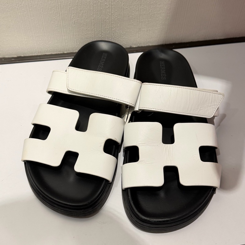Hermes 愛馬仕 二舅拖鞋 白 38.5號-2