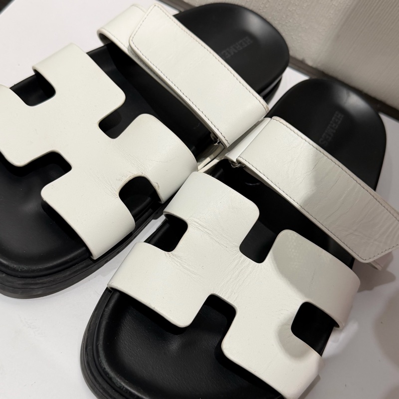 Hermes 愛馬仕 二舅拖鞋 白 38.5號-4