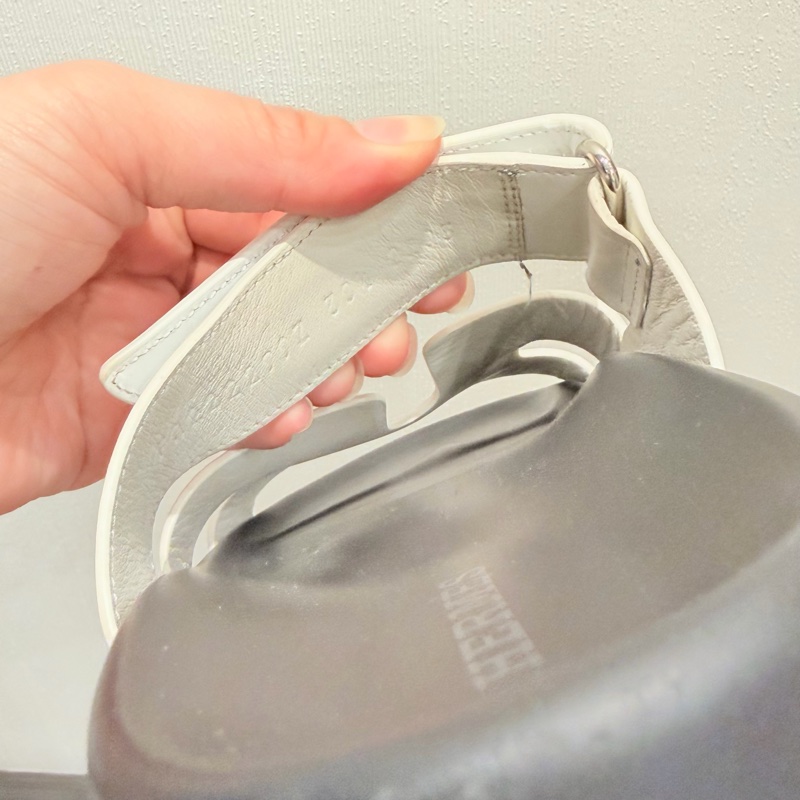 Hermes 愛馬仕 二舅拖鞋 白 38.5號-19