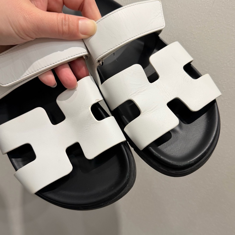 Hermes 愛馬仕 二舅拖鞋 白 38.5號-25