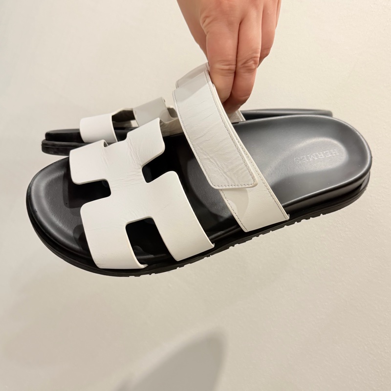 Hermes 愛馬仕 二舅拖鞋 白 38.5號-27