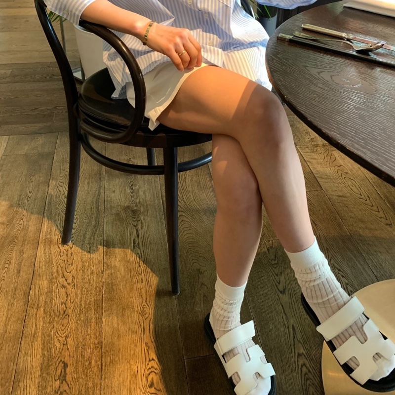 Hermes 愛馬仕 二舅拖鞋 白 38.5號-32