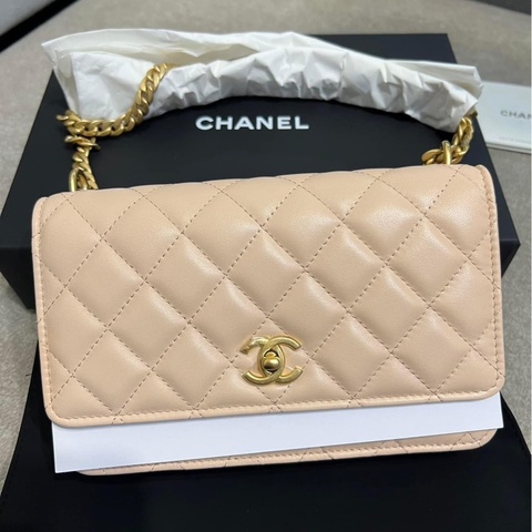 Chanel 玫瑰粉 山茶花金球 WOC包