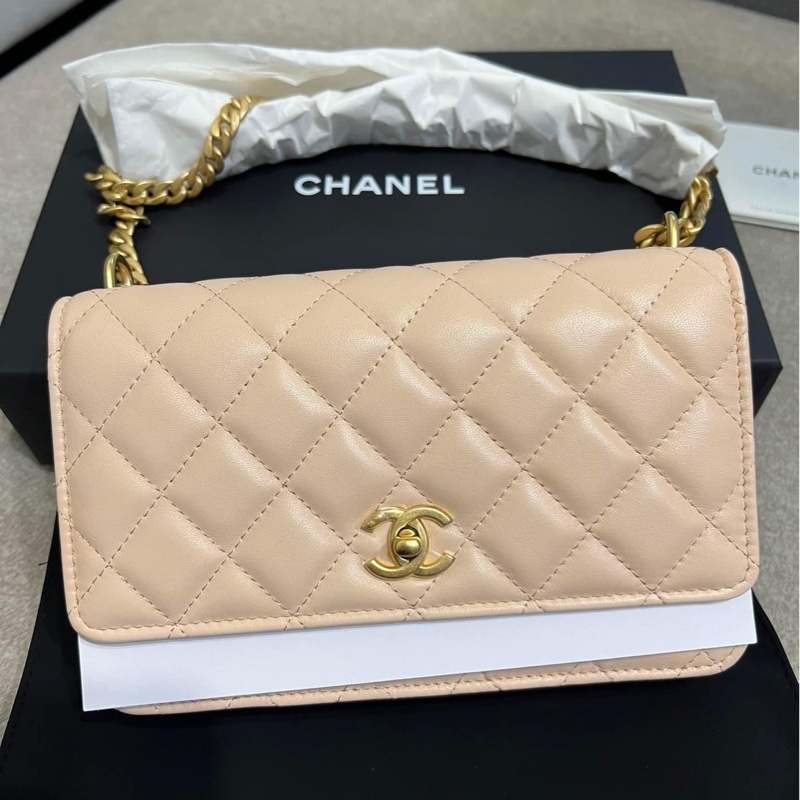 Chanel 玫瑰粉 山茶花金球 WOC包-0