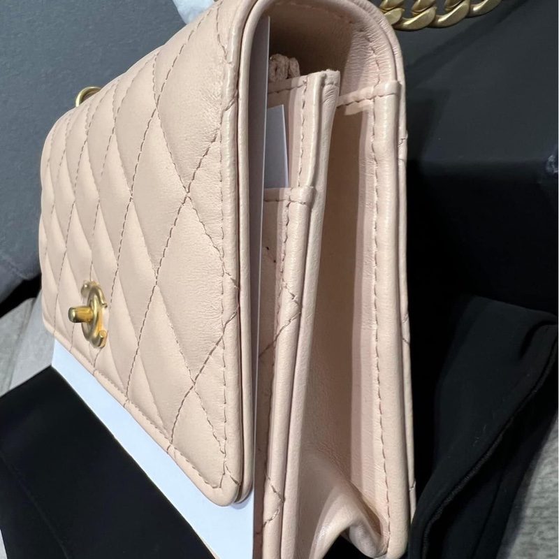 Chanel 玫瑰粉 山茶花金球 WOC包-1