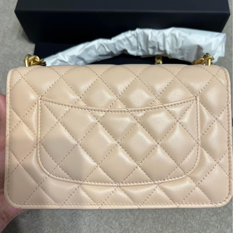 Chanel 玫瑰粉 山茶花金球 WOC包-4