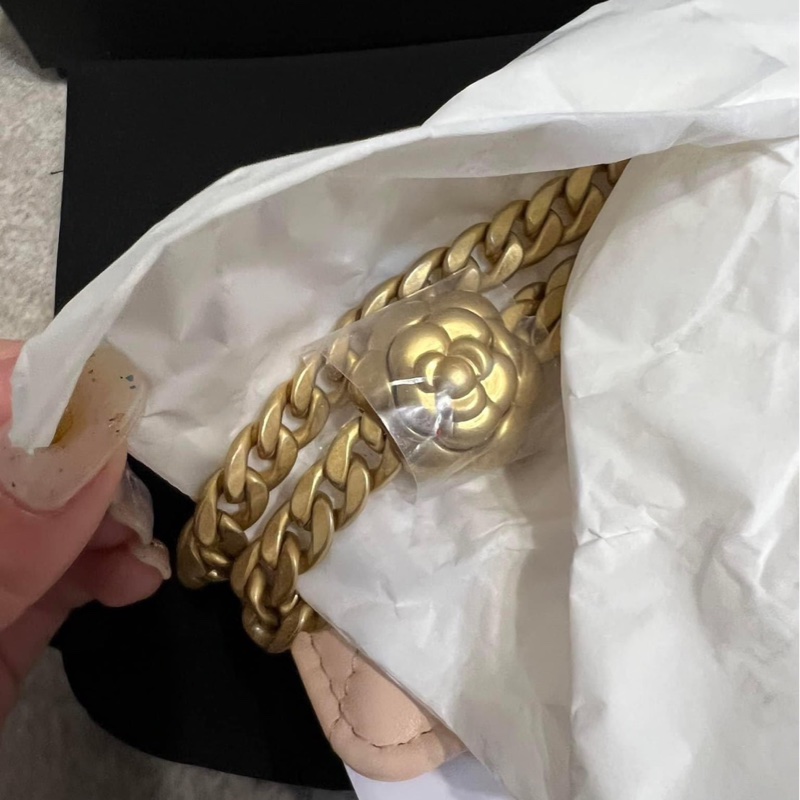 Chanel 玫瑰粉 山茶花金球 WOC包-5