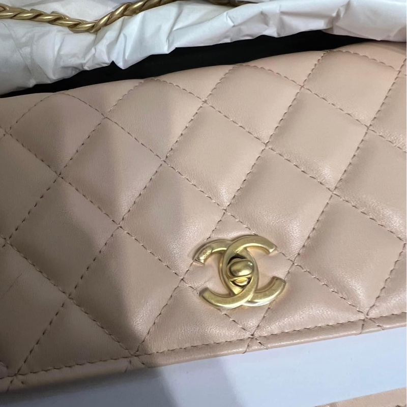 Chanel 玫瑰粉 山茶花金球 WOC包-6