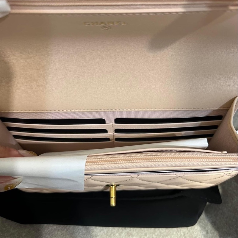 Chanel 玫瑰粉 山茶花金球 WOC包-12