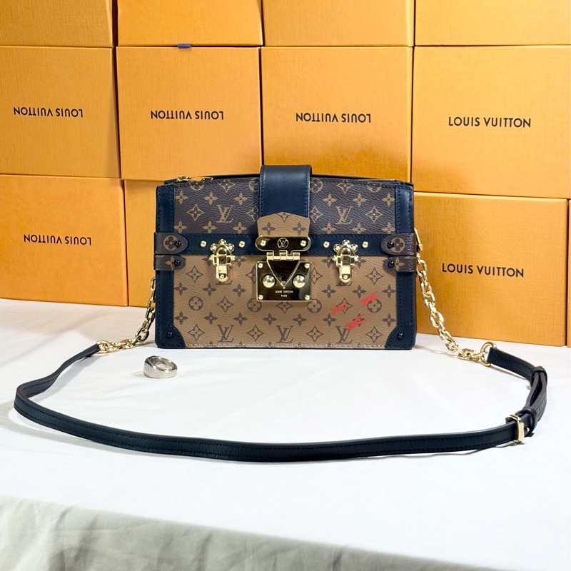 ‼️全台最甜 芯片款 LV 路易威登 Louis Vuitton 雙色老花拼色軟盒子包 肩背/斜背包-0