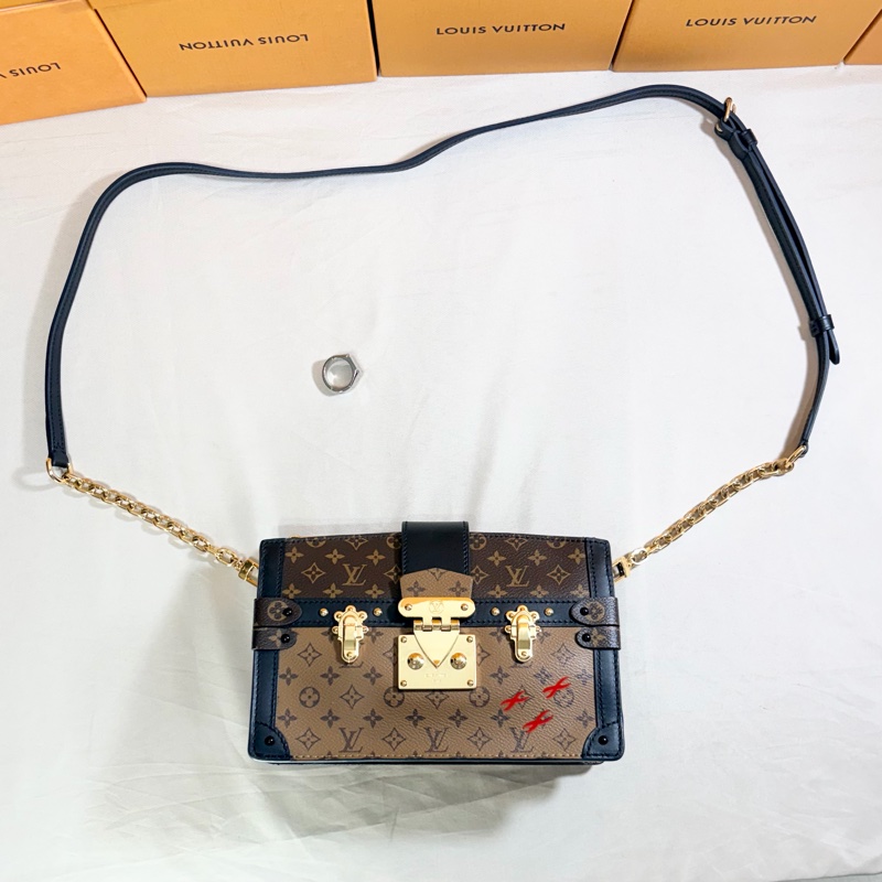 ‼️全台最甜 芯片款 LV 路易威登 Louis Vuitton 雙色老花拼色軟盒子包 肩背/斜背包-1