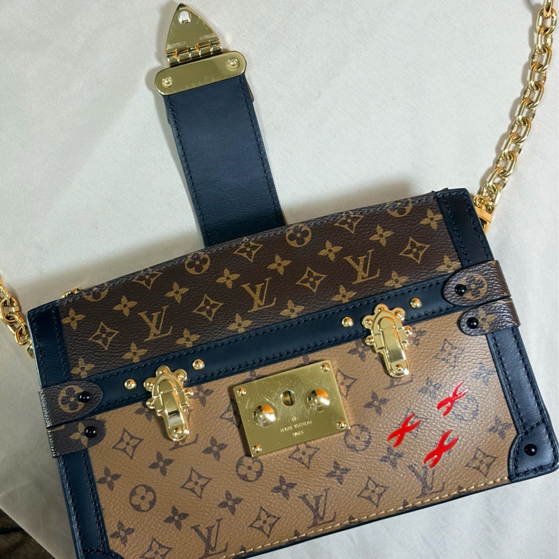 ‼️全台最甜 芯片款 LV 路易威登 Louis Vuitton 雙色老花拼色軟盒子包 肩背/斜背包-4