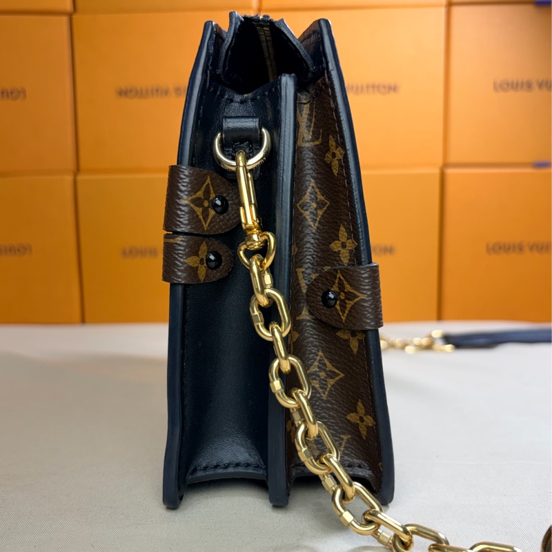 ‼️全台最甜 芯片款 LV 路易威登 Louis Vuitton 雙色老花拼色軟盒子包 肩背/斜背包-7