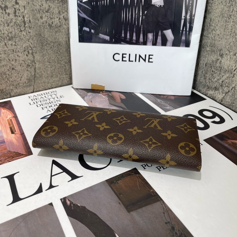 LV 豆豆長款 老花 藍色豆 有刻字 長夾-3