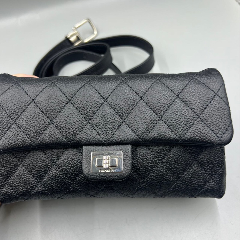 【稀有罕見✨全網最低價Chanel 2.55 waist bag黑銀魚子醬|腰包|胸包-1