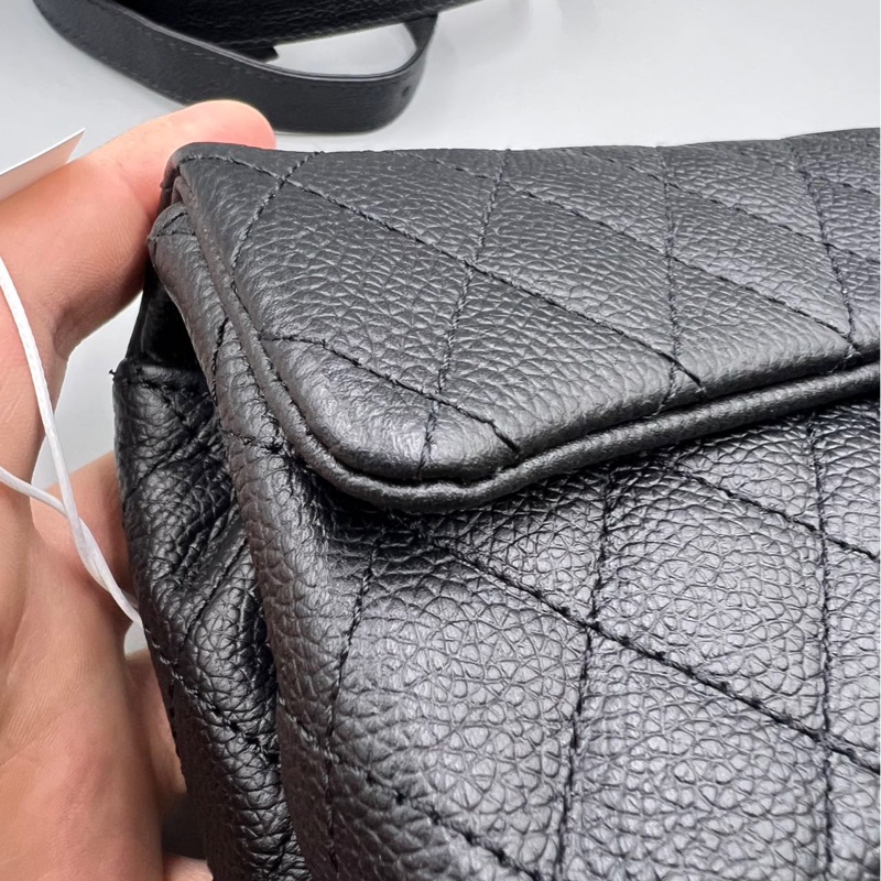 【稀有罕見✨全網最低價Chanel 2.55 waist bag黑銀魚子醬|腰包|胸包-10