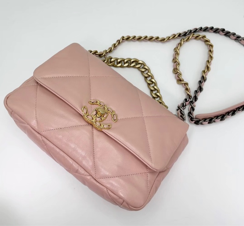 【96新 ✨ 全網最低價！】Chanel 香奈兒 櫻花粉色 金扣19bag 小號 （下單前先詢問庫存❗️）-2