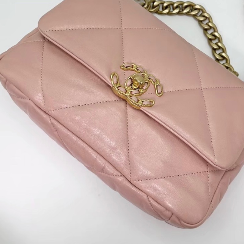 【96新 ✨ 全網最低價！】Chanel 香奈兒 櫻花粉色 金扣19bag 小號 （下單前先詢問庫存❗️）-6