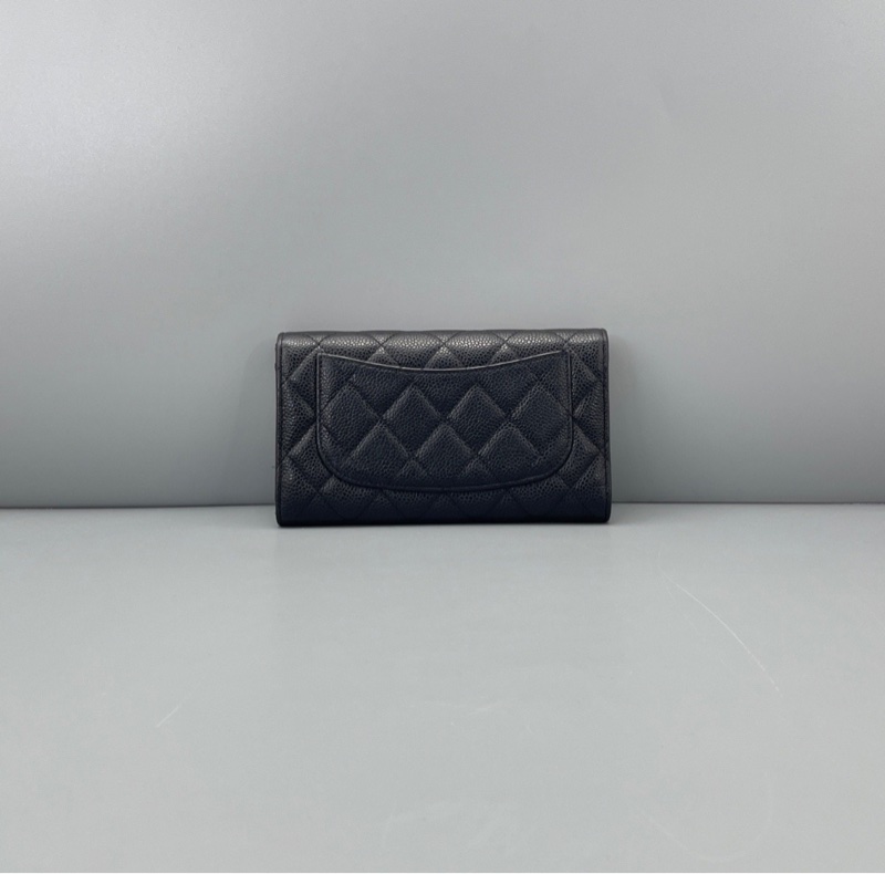 【經典保值✨入門之選❤️全網最低價】Chanel香奈兒黑金荔枝牛皮 長款cf錢包-1