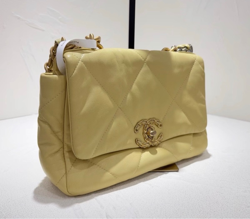 【96新 ✨ 全網最低價!】Chanel 香奈兒 小鴨黃色 金扣19bag 小號 (下單前先詢問庫存❗️)-3