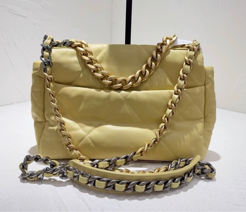 【96新 ✨ 全網最低價!】Chanel 香奈兒 小鴨黃色 金扣19bag 小號 (下單前先詢問庫存❗️)-5