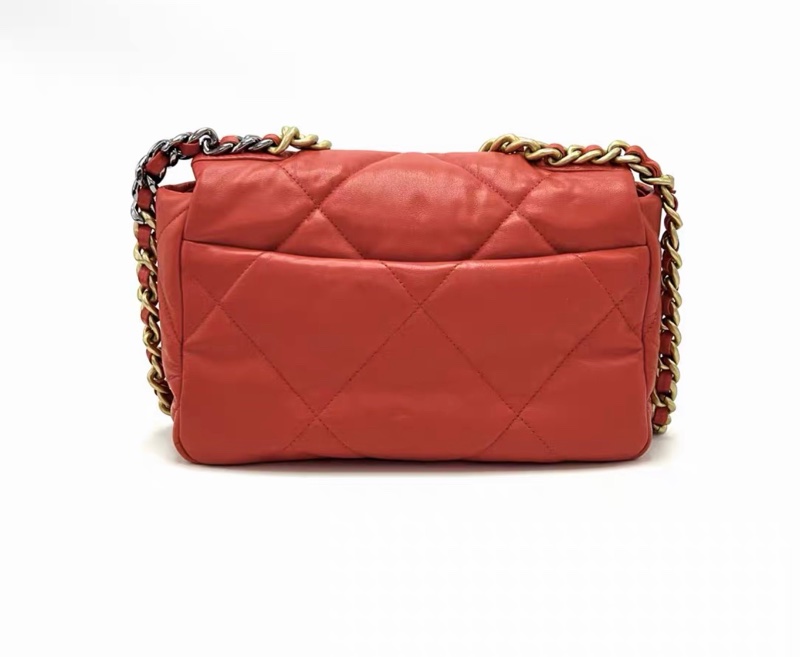 【98新 ✨ 全網最低價！】CHANEL 香奈兒 橘紅色金扣19bag小號單肩斜挎包 （下單前先詢問庫存❗️）-1