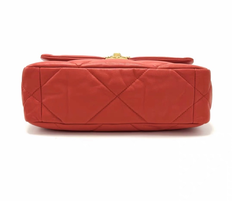 【98新 ✨ 全網最低價！】CHANEL 香奈兒 橘紅色金扣19bag小號單肩斜挎包 （下單前先詢問庫存❗️）-4