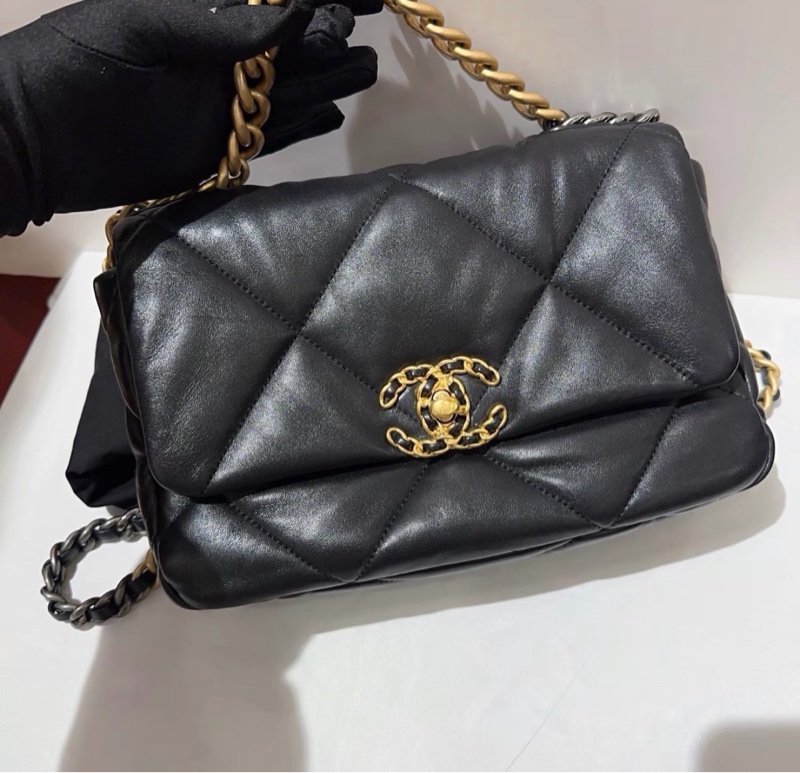 【98新 ✨ 全網最低價!】Chanel香奈兒 19 bag 黑金 小號 晶片新款(下單前先詢問庫存❗️)-2