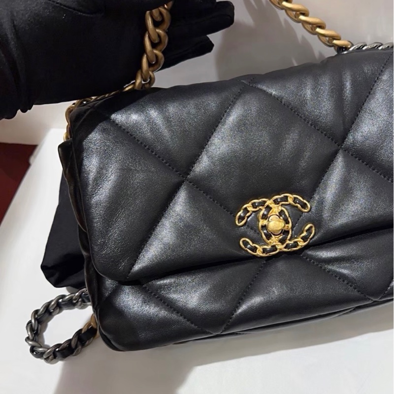 【98新 ✨ 全網最低價!】Chanel香奈兒 19 bag 黑金 小號 晶片新款(下單前先詢問庫存❗️)-8