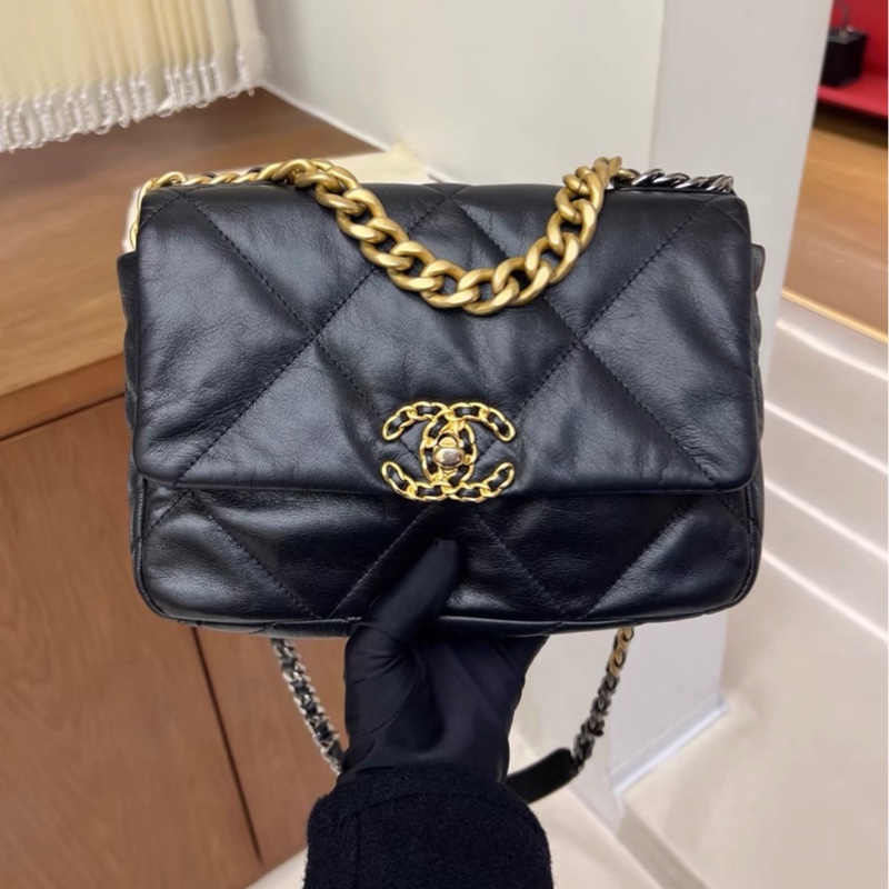 【96新 ✨ 全網最低價!】Chanel香奈兒 19bag small 黑金 小號(下單前先詢問庫存❗️)-1