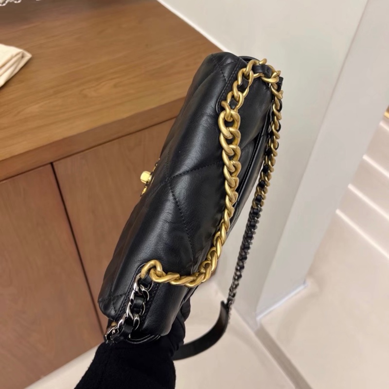 【96新 ✨ 全網最低價!】Chanel香奈兒 19bag small 黑金 小號(下單前先詢問庫存❗️)-4