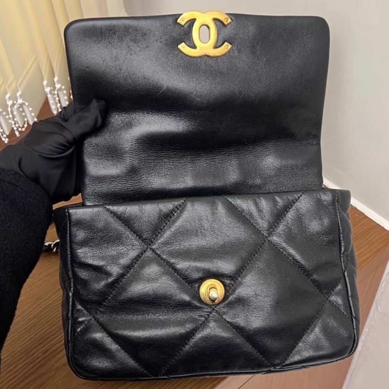 【96新 ✨ 全網最低價!】Chanel香奈兒 19bag small 黑金 小號(下單前先詢問庫存❗️)-6