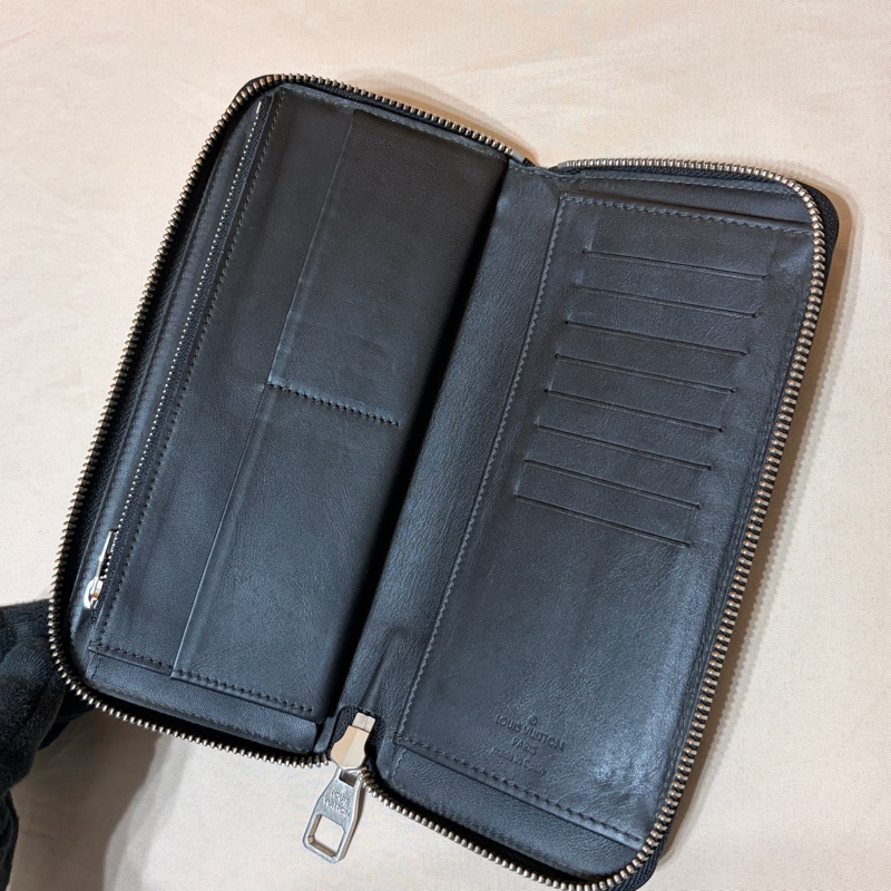 🔥好看實用 LV 路易威登 Louis Vuitton 藍黑棋盤格拉鏈10卡 長夾-3