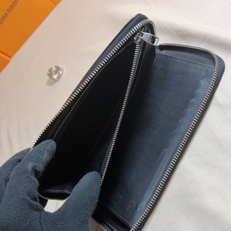 🔥好看實用 LV 路易威登 Louis Vuitton 藍黑棋盤格拉鏈10卡 長夾-4