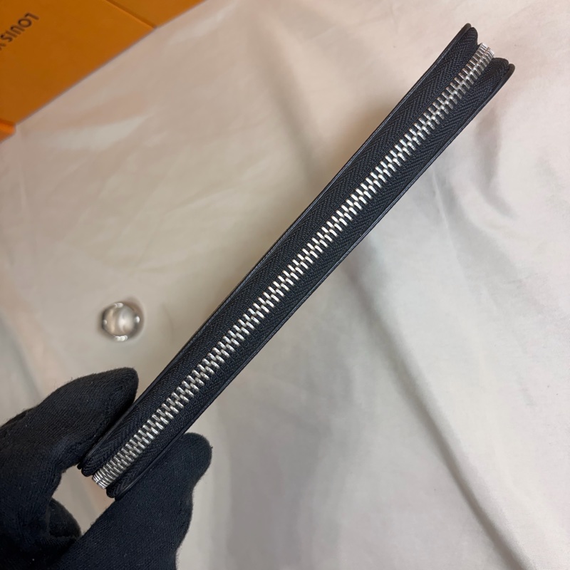 🔥好看實用 LV 路易威登 Louis Vuitton 藍黑棋盤格拉鏈10卡 長夾-5