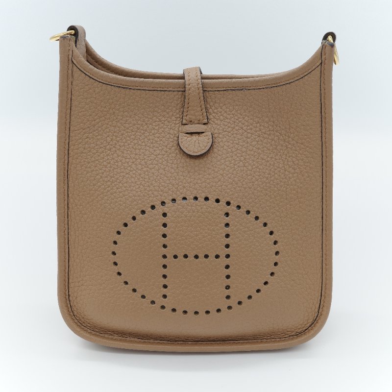 Hermès 愛馬仕 Evelyne 16 TPM 焦糖奶茶色 小牛皮 斜背小包-1
