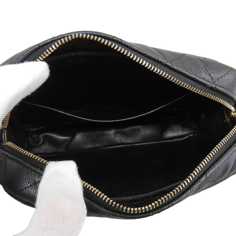 香奈兒 (CHANEL) Matelasse 相機包 A91796 Seal 26 系列單肩背包,魚子醬紋皮革,黑色-2
