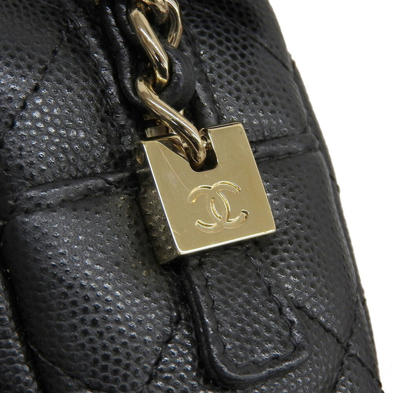 香奈兒 (CHANEL) Matelasse 相機包 A91796 Seal 26 系列單肩背包,魚子醬紋皮革,黑色-3