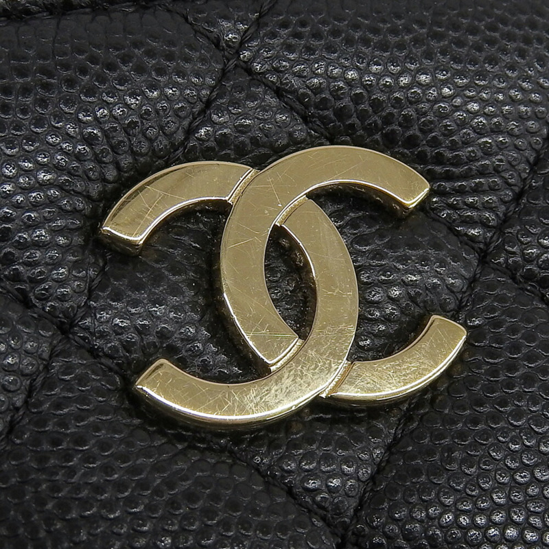 香奈兒 (CHANEL) Matelasse 相機包 A91796 Seal 26 系列單肩背包,魚子醬紋皮革,黑色-4