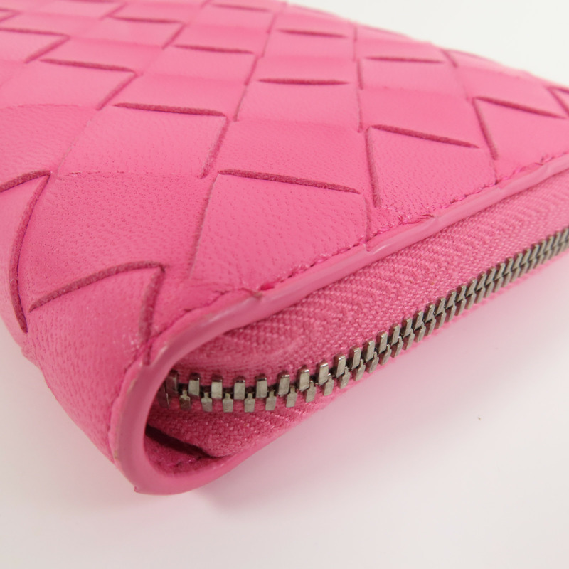 BOTTEGA VENETA 織紋皮革Round Long Wallet銀扣拉鏈長錢包-5