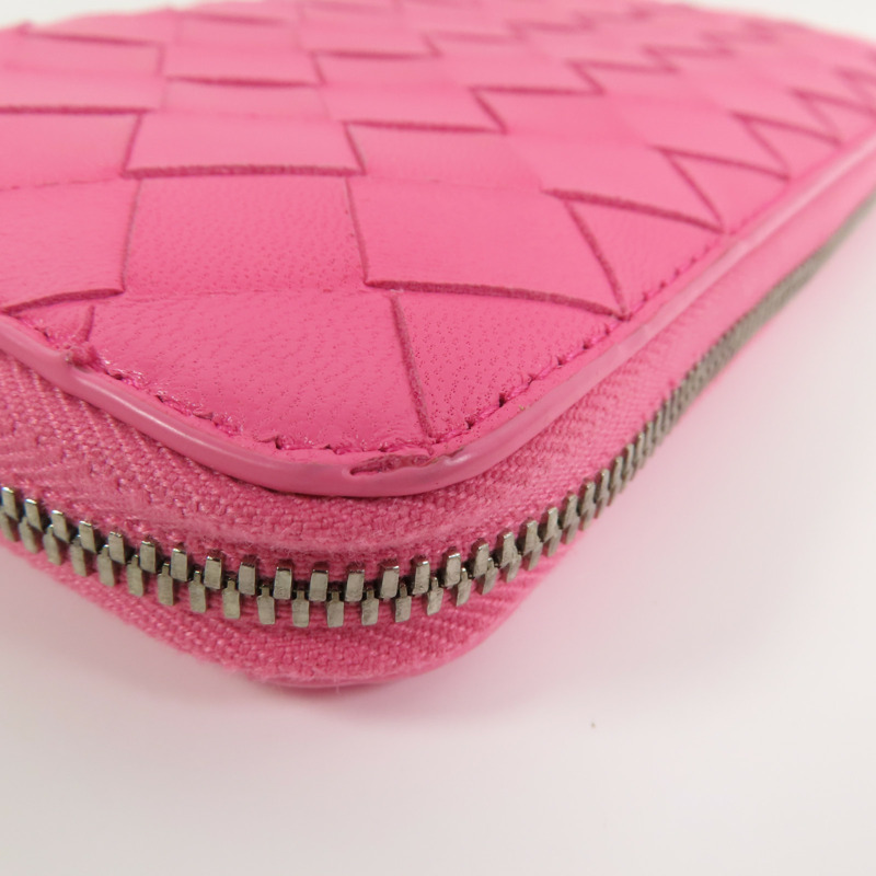 BOTTEGA VENETA 織紋皮革Round Long Wallet銀扣拉鏈長錢包-6