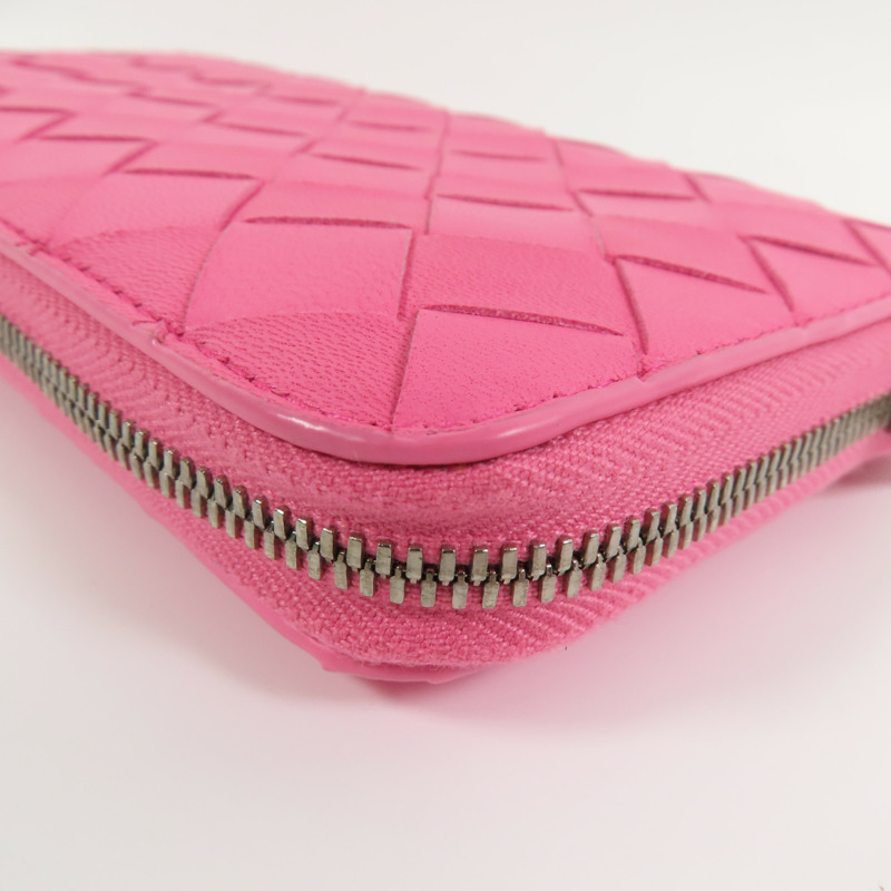 BOTTEGA VENETA 織紋皮革Round Long Wallet銀扣拉鏈長錢包-7