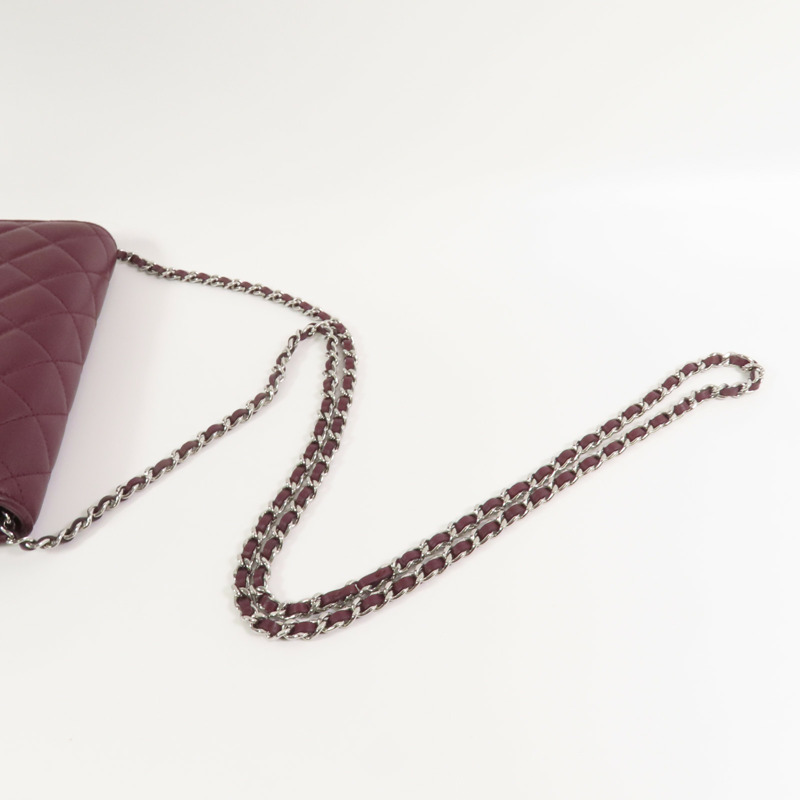 CHANEL 羊皮皮革Wallet On Chain銀扣鏈帶肩背袋-4