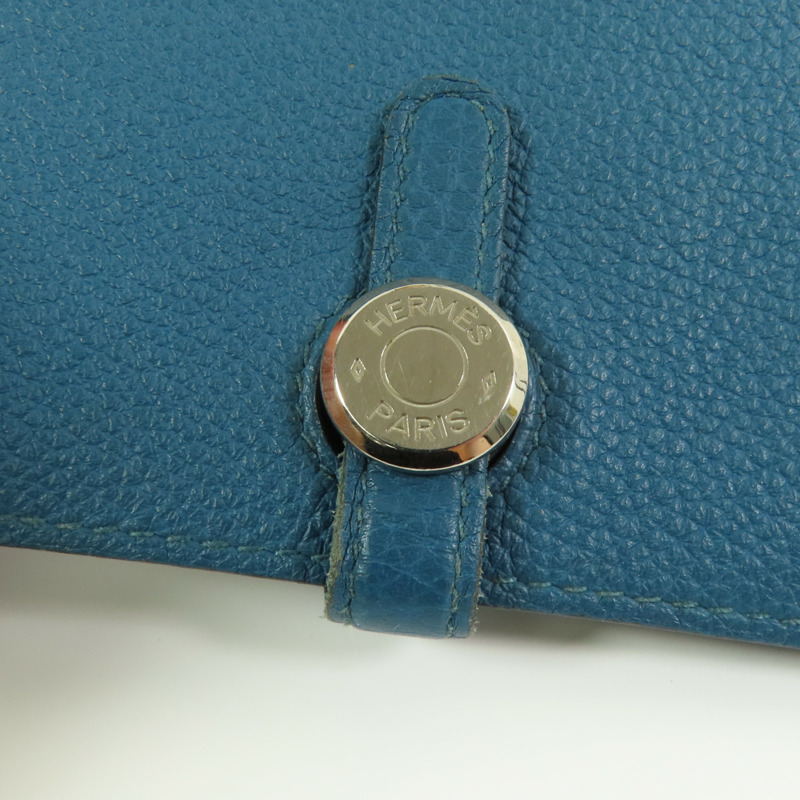 HERMES Clemence皮革Dogon Wallet銀扣長錢包Colvert-4