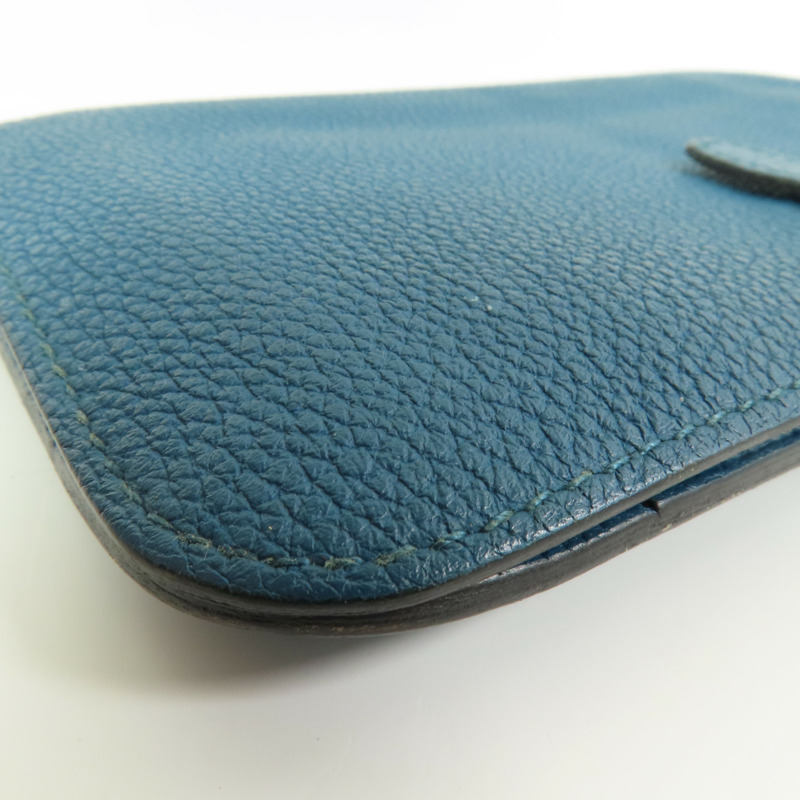 HERMES Clemence皮革Dogon Wallet銀扣長錢包Colvert-5