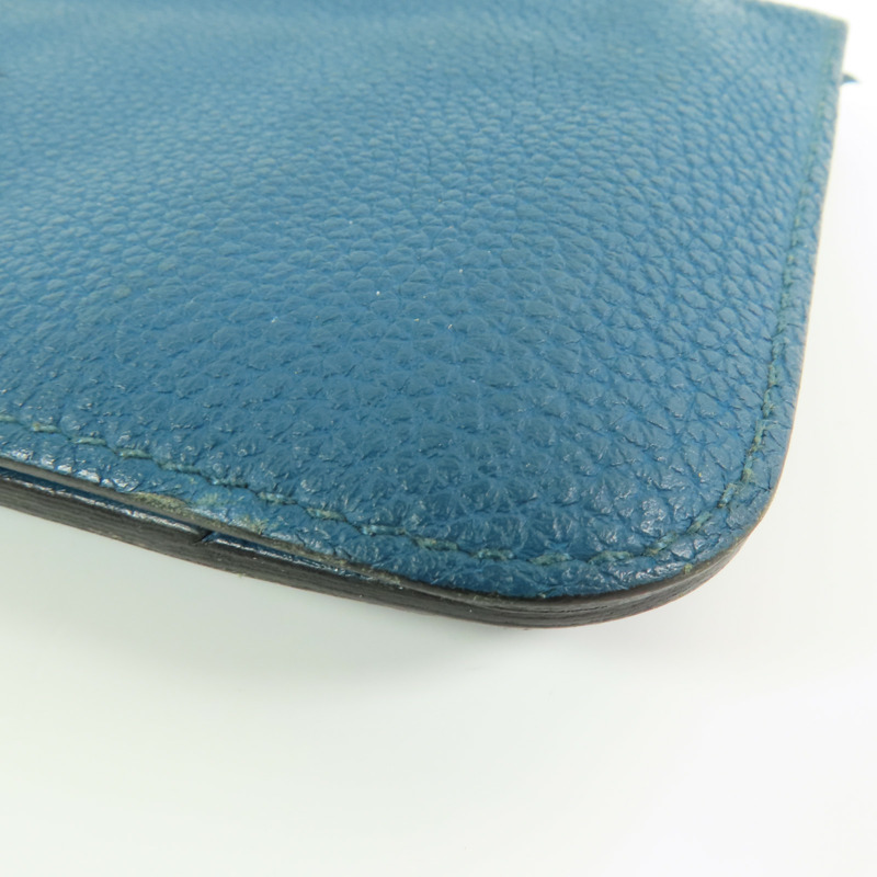 HERMES Clemence皮革Dogon Wallet銀扣長錢包Colvert-6